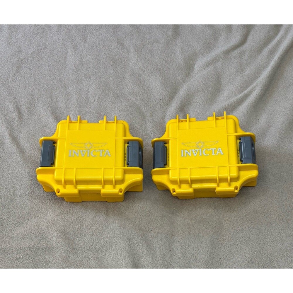 Lot of 2 Invicta Yellow Classic Single Slot Watch Box/Case